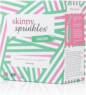 Skinny Sprinkles, 30 Servings - Weight Management Drink with Glucomannan - Vegan, Vegetarian Society Approved - Made in the UK - Candy Apple