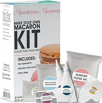 Macalicious Macaron Baking Mix - DIY Bake Your Own French Macarons Kit –Includes All Dry Ingredients, Pastry Bags with Piping Tip, Template, and Detailed Instructions - Great activity for Kids & Adults