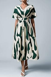 - Printed Maxi Dress for Women | Trendy Long One Piece Summer Outfit | Lightweight Flared Dress for Casual & Holiday Wear