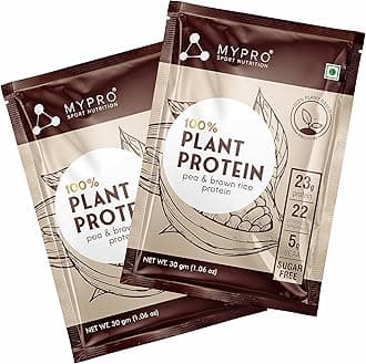 Mypro Sport Nutrition Plant Protein Powder Pea Protein Isolate & Brown Rice Vegan Protein Powder-Pack Of 10 Sachets, Travel Pack 30 gm each- Alphonso Mango Flavour