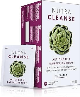NUTRACLEANSE - Detox Tea | Cleanse Tea - Helps Relieve Constipation & Encourage Digestion - Includes Dandelion Root & Artichoke - 60 Enveloped Tea Bags - by Nutra Tea - Herbal Tea - (3 Pack)
