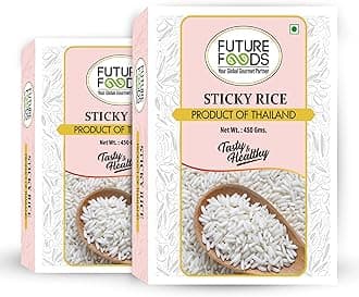 Future Foods Glutinos Sticky Rice 450 gram (Pack Of 2) |Sweet Rice|Healthy & Tasty|Gluten Free|Fiber Rich|Product Of Thailand