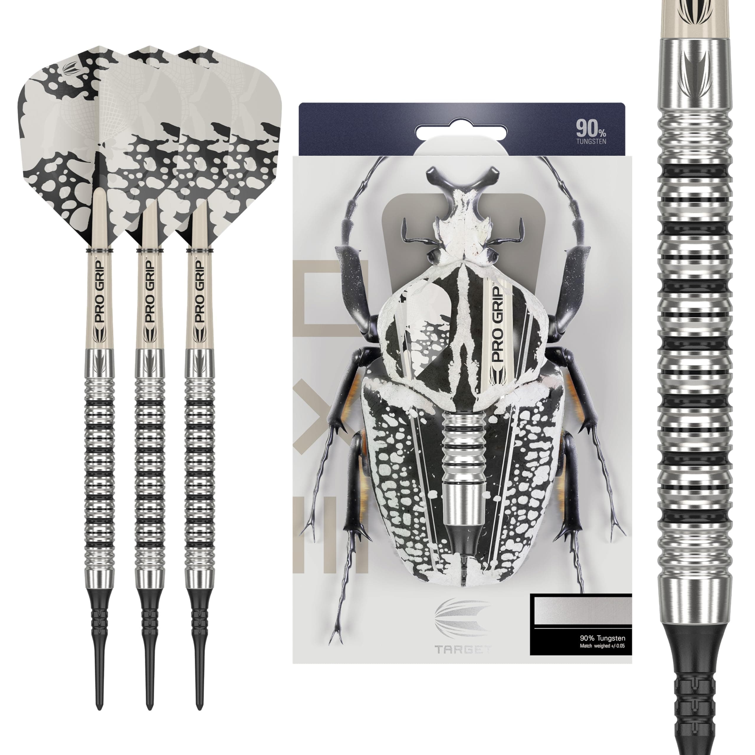 EXO Edition 90% Tungsten Soft Tip Darts Set – Professional Soft Tip Dart Sets, Pixel Tip Darts with Pro Grip Shafts and No.6 Flights