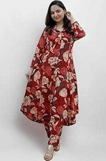 Leriya Fashion Kurta Sets for Woman | Kurti Set for Woman | Short Kurti for Women Latest | Kurtis | Anarkali Suit for Women | Dress | Ethnic Anarkali Straight Kurta Set with Palazzo Pants | Salwar Suit for Party Outfits