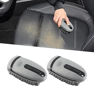 2PCS Carpet and Upholstery Cleaning Brush, Detailing Supplies, Carpet Scrubber Stiff Bristle Detailing Scrub Brushes, Universal Car Accessories Interior Leather Brush for Car and Home