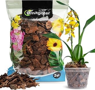 Orchid Bark 2qt, Natural Pine Bark Mulch for Plants, Great for Orchids, Succulents, Cactus, Bonsai, Ideal for Houseplant Mulch