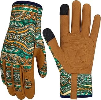MERTURN Leather Gardening Gloves for Women Thorn Proof Garden Gloves Touch Screen Working Gloves Gifts,M