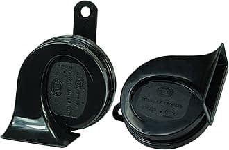 HELLA 012010971 Black 12V Trumpet Horn Kit (Universal Fit-Blister Pack)