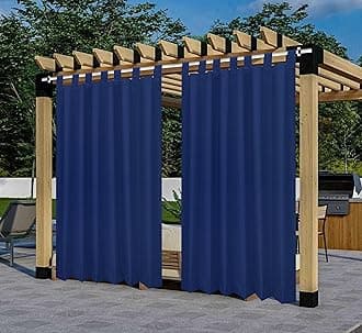 Polyester 300GSM Fabric Waterproof Rain & Sun Blockage Curtains(NavyBlue 4.5 X 6.5 Feet,Piece of 1) with Top Style Loop Used for Door,Balcony,Outdoor & Indoor Area