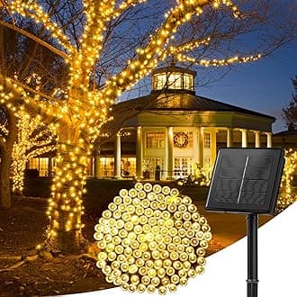 Minetom Solar String Lights Outdoor Waterproof, Extra Long 72FT 200 LED Solar Powered String Lights with 8 Lighting Modes, Solar Light for Outdoor Outside Tree Balcony Gazebo, Warm White