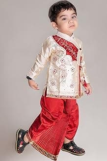 NEW GEN Baby Boy's Cotton Silk Kurta Dhoti Set