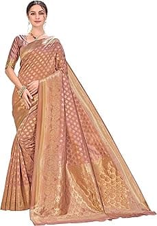 Glory Sarees Women's Kanchipuram Art Silk Saree With Blouse Piece, Copper, free