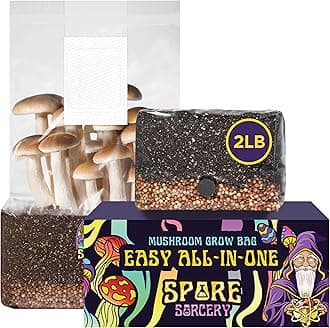 2 LB All-in-One Grow Bag: Up to 16oz of Mushrooms! Nutrient-Enhanced, Injection Port, Just Add Your Own Spores & Grow Like Magic