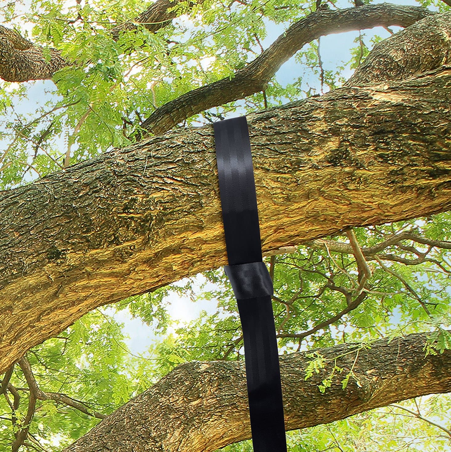 TIROTECHS Premium - Extra Long - Easy-Hang Swing Strap - 1000 lbs. Single 10 ft. Strap Plus Carabiner - The Safest, Easiest Way to Hang Any Swing for Your Kids or Grandkids - Safe, Fast & Easy