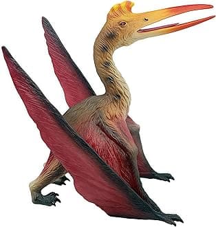 Gemini&Genius Pterosaur Toy for Kids, Large Size 5.5" Quetzalcoatlus Dinosaur Toy, Pterodactyl Toy, Large Flying Dinosaur Toy, Realistic Pteranodon Toy for Kids Display and Play