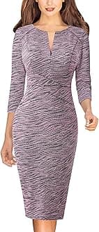 Womens Slim Zipper Up Work Business Office Party Bodycon Pencil Sheath Dress