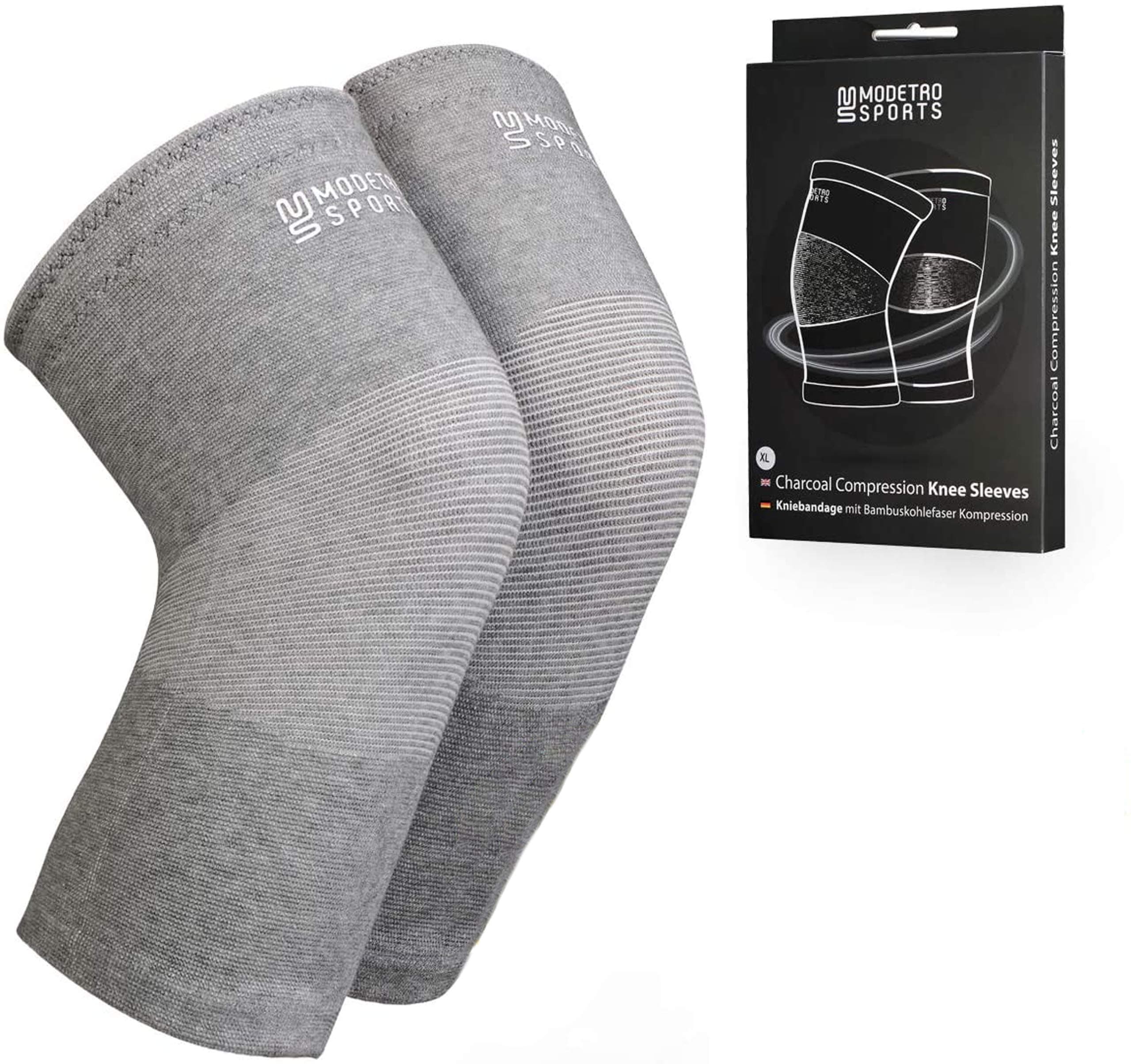 Knee Compression Sleeve Comfortable Flexible Breathable Support Grey Large
