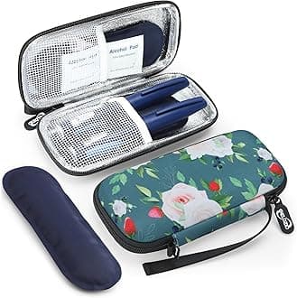 Insulin Cooler Travel Case Diabetic Medication Insulated Cool Organizer with 2 Reusable Ice Packs for Insulin Pen and Other Diabetic Supplies, for The Daily Life and Trip, Hard Green