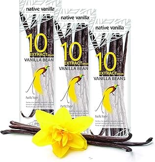 30 Tahitian Vanilla Beans - Premium Grade B Whole Vanilla Pods - For Vanilla Extract, Cooking, Baking, & Desserts - Rich, Creamy Flavor - 100% Vegan & Kosher - Non-GMO & Gluten-Free - Native Vanilla