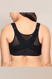 Women's Full Coverage Front Closure Wire Free Back Support Posture Bra
