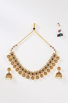 Necklace Set For Women | Pearls jewellery set for Women | Gold plated Jewellery Set | Temple jewellery set for Womens Traditional
