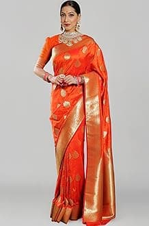 Women's Banarasi Saree Pure Kanjivaram Silk Saree Soft new ladies 2025 Design Wear Pattu Sarees Latest Sadi Party Sari collections With Blouse Piece (San Pari-224)