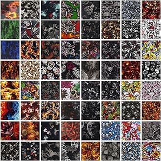 Hydrographics Skulls&Flamme Water Transfer Printing Film - 5 Packs of Random WTP Film (5 Rolls X3.3FT)