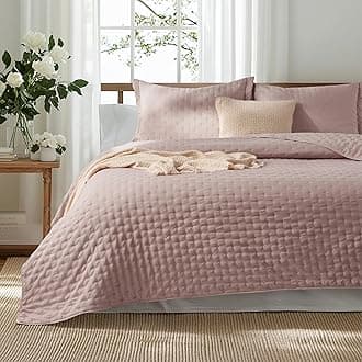 Bedsure King Quilt - Dusty Rose Bedspread King Size & Lightweight Comforter, Country Cottage Coverlet with Clover Pattern, Ultra Soft All-Season Bedding, 106 x 96 Inches | Stitch-Free Quilting, Ultra Soft, Lightweight, Machine Washable, Pet-Friendly