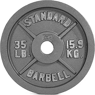 CAP BarbellOlympic 2-Inch Weight Plates, Gray, Single, 35 Pound