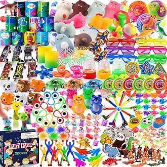 300 PCS Party Favor for Kids Goodie Bags Stuffers, Prize Box Toys for Kids Classroom Bulk, Small Fidget Toys Pinata Egg Fillers, Treasure Chest for Students Rewards, Carnival Prizes, Birthday Gifts