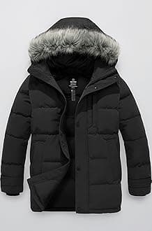 Men's Down Jacket Winter Thicken Coat Warm Puffer Jacket Snow Coat with Fur Hood