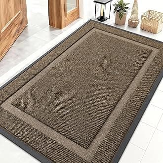 OLANLY Front Door Mat Indoor Outdoor Entrance, Waterproof All-Season, All-Weather Doormat, Sturdy Natural Rubber, Fade Resistant, Low Profile, Easy Clean Patio Porch Entryway Mat, 71x47, Brown