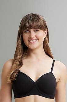 Jockey FE40 Women's Wirefree Padded Super Combed Cotton Elastane Stretch Full Coverage T-Shirt Bra with Cross Over Fit and Adjustable Straps