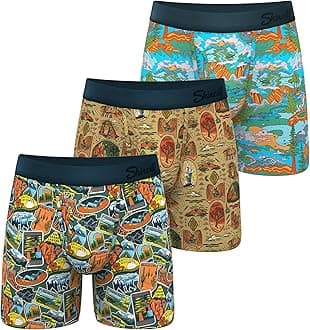 Shinesty Boxer Briefs for Men Pack of 3 - Hammock Support Pouch Underwear for Men with Fly