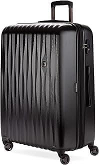 7272 Energie Expandable Hardside Luggage with Spinner Wheels and TSA Lock, Black, Checked-Large 27-Inch