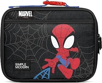 Marvel Kids Lunch Box for School | Reusable Insulated Lunch Bag for Toddler, Girl, and Boy | Meal Containers with Exterior & Interior Pockets | Hadley Collection | Spidey Kid