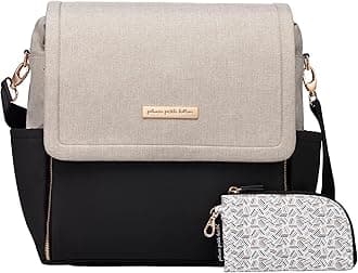 Petunia Pickle Bottom Boxy Backpack, Diaper Bag, Stylish Baby Bag, Spacious Backpack, On-The-Go Moms, Sand/Black