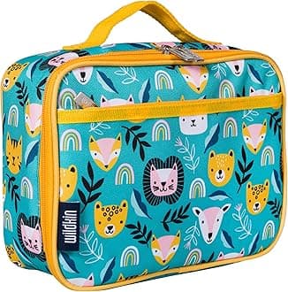 Wildkin Kids Insulated Lunch Box Bag for Boys & Girls, Reusable Kids Lunch Box is Perfect for Early Elementary Daycare School Travel, Ideal for Hot or Cold Snacks & Bento Boxes (Party Animals)