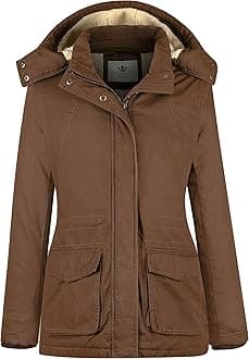 Women's Winter Warm Sherpa Lined Jacket Heavy Parka Coat with Hood