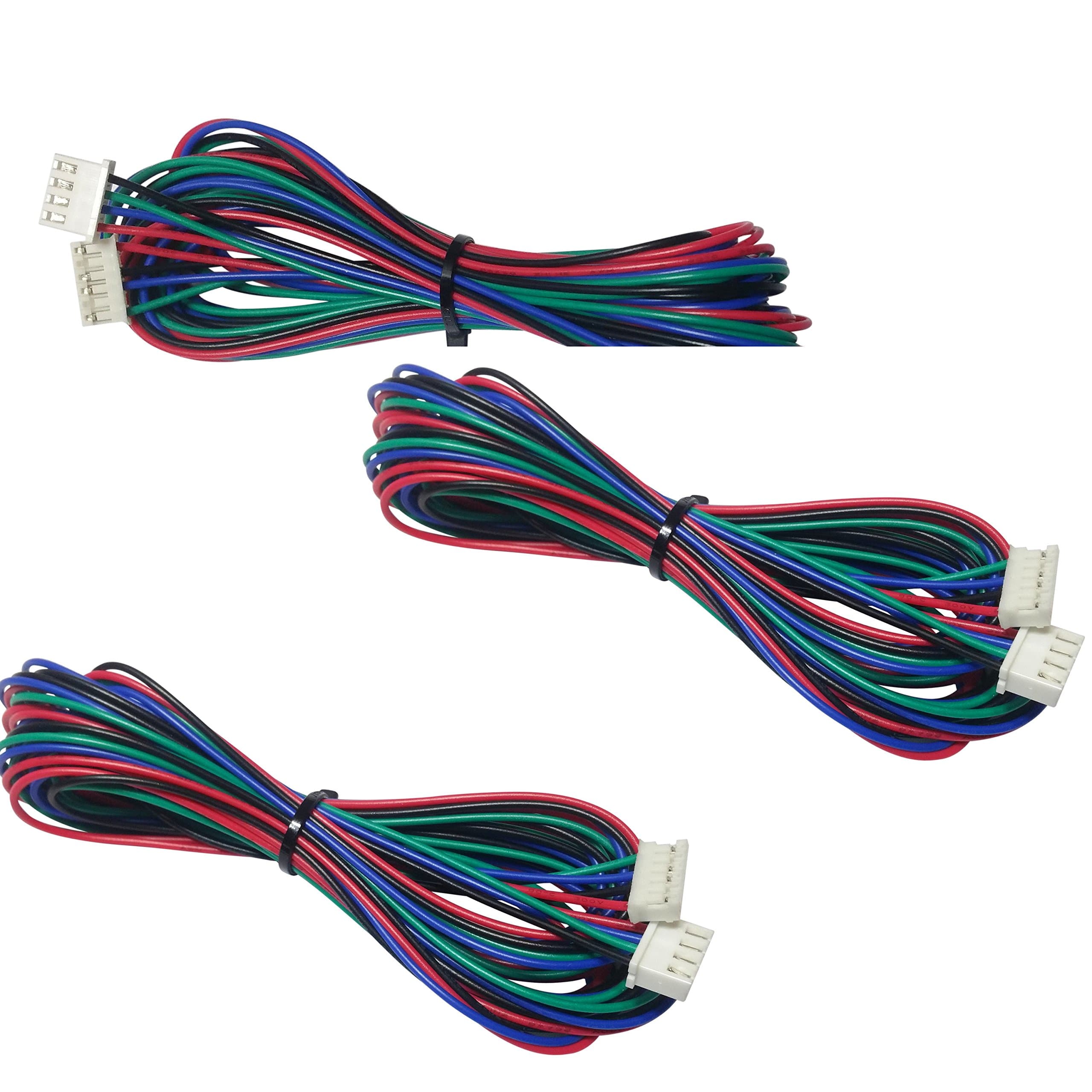 [initeq] 3-Pack 2M (2 Meters) Stepper Motor Cable for 3D Printer and NEMA 17 Stepper Motors – JST Connector