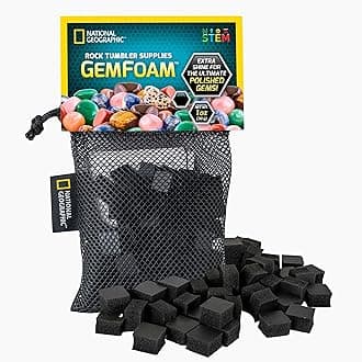 NATIONAL GEOGRAPHIC Rock Tumbler Media - GemFoam Reusable Rock Polisher Foam, Use After Rock Tumbler Grit Cycles, Adds Shine to Tumbled Rocks and Minerals, Rock Tumbling Supplies