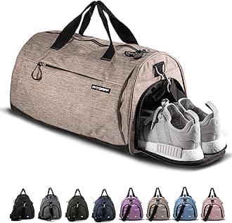 Gym Bag V1 for Men & Women with Shoe & Wet Compartment - Duffle Bag for Travel, Sports, Fitness & Workout, Sand, 23 x 12 x 12″ (Medium), Sporty