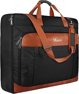 Mancro Carry On Garment Bags for Travel, Garment Convertible Weekender Bag for Wrinkle-Free Travel, Hanging Travel Suit Bags with Shoulder Strap, Waterproof Suitcase Luggage Bag for Men Women, Black