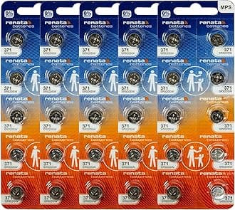 Renata 371 SR920SW Batteries - 1.55V Silver Oxide 371 Watch Battery (50 Count)