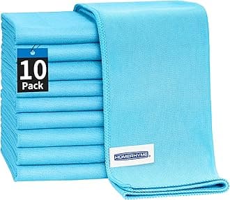 Microfiber Glass Cleaning Cloth - 10 Pack Polishing Cloths, 16" x 14" Window Cleaning Towel, Streak Free, Lint Free, Great for All Delicate Surface, Glasses, Stainless Steel, Windshield.