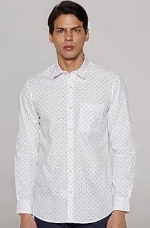 Peter England Men's Printed Slim Fit Party Branded Insignia Full Sleeve Casual Shirt Cotton