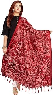 RANI SAAHIBA Women's Art Silk Printed Dupatta