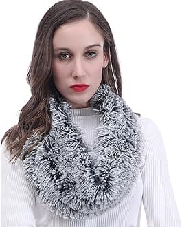 Lina & Lily Super Soft Fluffy Faux Fur Snood Scarf Neck Warmer