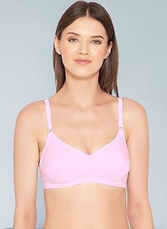 Groversons Paris Beauty Women's Non-Padded Wire-Free Full Coverage Cotton Bra | Adjustable Straps | Hook & Eye Closure | Soft Everyday Bra