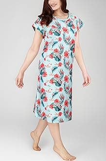 Utopia Care Hospital Gown 1 Pack - Patient Gown - Maternity Gown with Breastfeeding Support (Large/X-Large, Floral Blue)